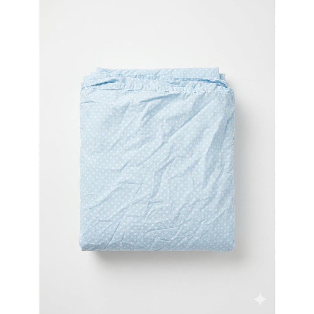 Pottery Barn Kids Cotton Light Blue Polka Dot Queen Duvet Cover Preppy
